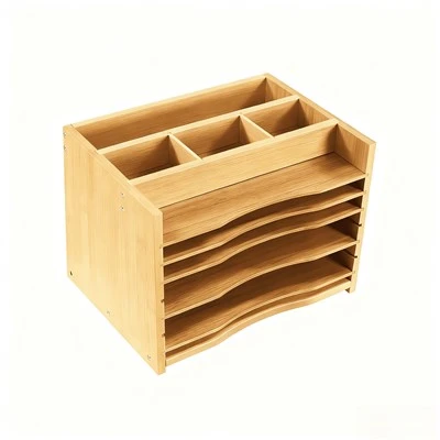 5-Tiers Bamboo File Oganeza